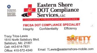 Eastern Shore DOT Compliance Services
